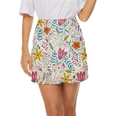 Flowers Nature Wallpaper Background Mini Front Wrap Skirt