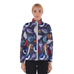 Sea Animals Pattern Wallpaper Fish Women s Bomber Jacket by Amaryn4rt