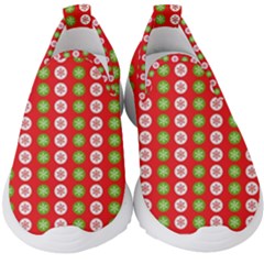 Festive Pattern Christmas Holiday Kids  Slip On Sneakers by Amaryn4rt