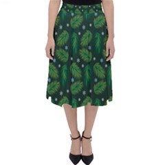 Leaves Snowflake Pattern Holiday Classic Midi Skirt by Amaryn4rt