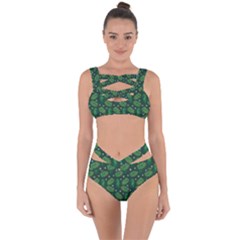 Leaves Snowflake Pattern Holiday Bandaged Up Bikini Set  by Amaryn4rt