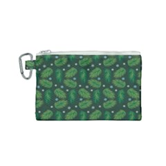 Leaves Snowflake Pattern Holiday Canvas Cosmetic Bag (small) by Amaryn4rt