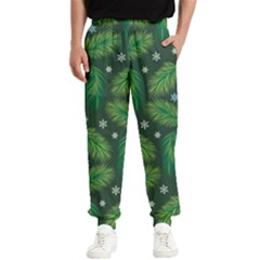 Leaves Snowflake Pattern Holiday Men s Elastic Waist Pants