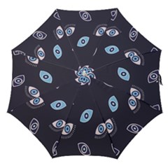 Eyes Evil Eye Blue Pattern Straight Umbrellas by artworkshop