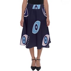Eyes Evil Eye Blue Pattern Perfect Length Midi Skirt by artworkshop