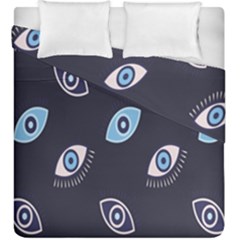 Eyes Evil Eye Blue Pattern Duvet Cover Double Side (king Size)