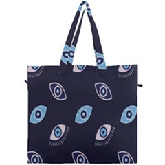 Eyes Evil Eye Blue Pattern Canvas Travel Bag by artworkshop