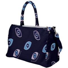 Eyes Evil Eye Blue Pattern Duffel Travel Bag by artworkshop