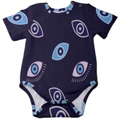 Eyes Evil Eye Blue Pattern Baby Short Sleeve Onesie Bodysuit