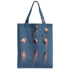 Flamingo Birds Plumage Sea Water Zipper Classic Tote Bag by artworkshop
