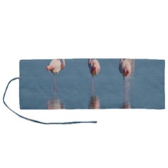 Flamingo Birds Plumage Sea Water Roll Up Canvas Pencil Holder (m) by artworkshop