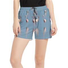 Flamingo Birds Plumage Sea Water Women s Runner Shorts by artworkshop