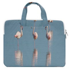 Flamingo Birds Plumage Sea Water Macbook Pro 16  Double Pocket Laptop Bag  by artworkshop