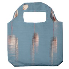Flamingo Birds Plumage Sea Water Premium Foldable Grocery Recycle Bag by artworkshop