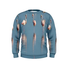 Flamingo Birds Plumage Sea Water Animal Exotic Kids  Sweatshirt by artworkshop