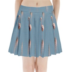 Flamingo Birds Plumage Sea Water Animal Exotic Pleated Mini Skirt by artworkshop