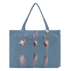 Flamingo Birds Plumage Sea Water Animal Exotic Medium Tote Bag by artworkshop