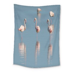 Flamingo Birds Plumage Sea Water Animal Exotic Medium Tapestry by artworkshop