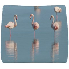 Flamingo Birds Plumage Sea Water Animal Exotic Seat Cushion by artworkshop