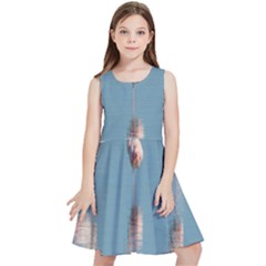 Flamingo Birds Plumage Sea Water Animal Exotic Kids  Skater Dress by artworkshop