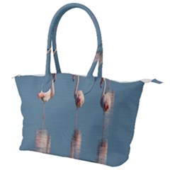 Flamingo Birds Plumage Sea Water Animal Exotic Canvas Shoulder Bag by artworkshop