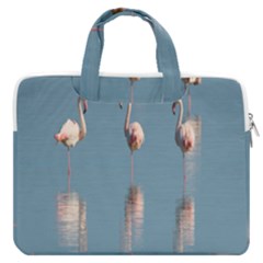 Flamingo Birds Plumage Sea Water Animal Exotic Macbook Pro 16  Double Pocket Laptop Bag  by artworkshop