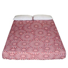 Flora Flowers Pattern Design Pink Spring Nature Fitted Sheet (queen Size)