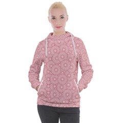 Flora Flowers Pattern Design Pink Spring Nature Women s Hooded Pullover by artworkshop