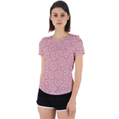 Flora Flowers Pattern Design Pink Spring Nature Back Cut Out Sport Tee