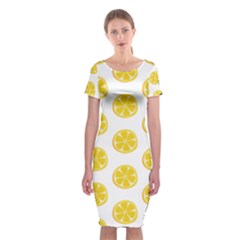 Fruit Food Juicy Organic Yellow Classic Short Sleeve Midi Dress