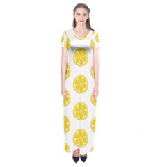 Fruit Food Juicy Organic Yellow Short Sleeve Maxi Dress