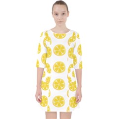 Fruit Food Juicy Organic Yellow Quarter Sleeve Pocket Dress