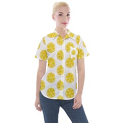 Fruit Food Juicy Organic Yellow Women s Short Sleeve Pocket Shirt