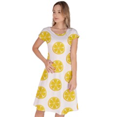 Fruit Food Juicy Organic Yellow Classic Short Sleeve Dress