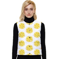 Fruit Food Juicy Organic Yellow Women s Short Button Up Puffer Vest