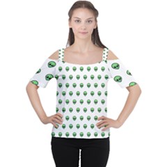 Aliens Ufo Fantasy Pattern Cutout Shoulder Tee