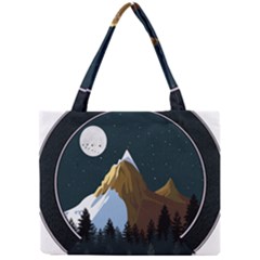 Mountains Forest Moon Stars View Mini Tote Bag