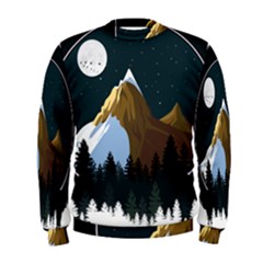 Mountains Forest Moon Stars View Men s Sweatshirt