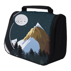 Mountains Forest Moon Stars View Full Print Travel Pouch (small) by Wegoenart