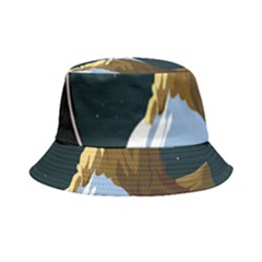 Mountains Forest Moon Stars View Bucket Hat