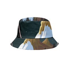 Mountains Forest Moon Stars View Inside Out Bucket Hat (Kids)