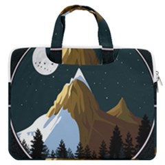 Mountains Forest Moon Stars View Macbook Pro 13  Double Pocket Laptop Bag by Wegoenart
