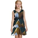 Mountains Forest Moon Stars View Kids  Sleeveless Tiered Mini Dress View1