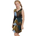 Mountains Forest Moon Stars View Kids  Sleeveless Tiered Mini Dress View2