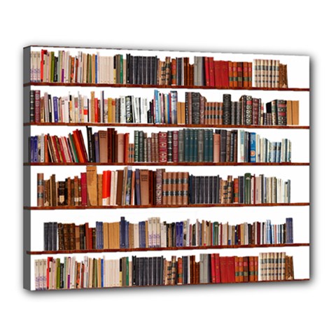 Books Shelves Bookshelves Bookcase 634 Canvas 20  X 16  (stretched) by Wegoenart