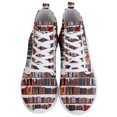 Books Shelves Bookshelves Bookcase 634 Men s Lightweight High Top Sneakers by Wegoenart