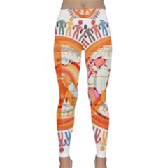 Illustrations People Peacemankindsilhouettes Classic Yoga Leggings by Wegoenart