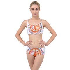 Illustrations People Peacemankindsilhouettes Layered Top Bikini Set