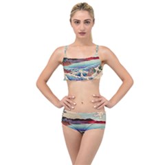 Wave Japanese Mount Fuji Layered Top Bikini Set