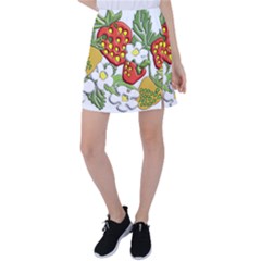 Strawberries Berry Strawberry Leaves Tennis Skirt by Wegoenart